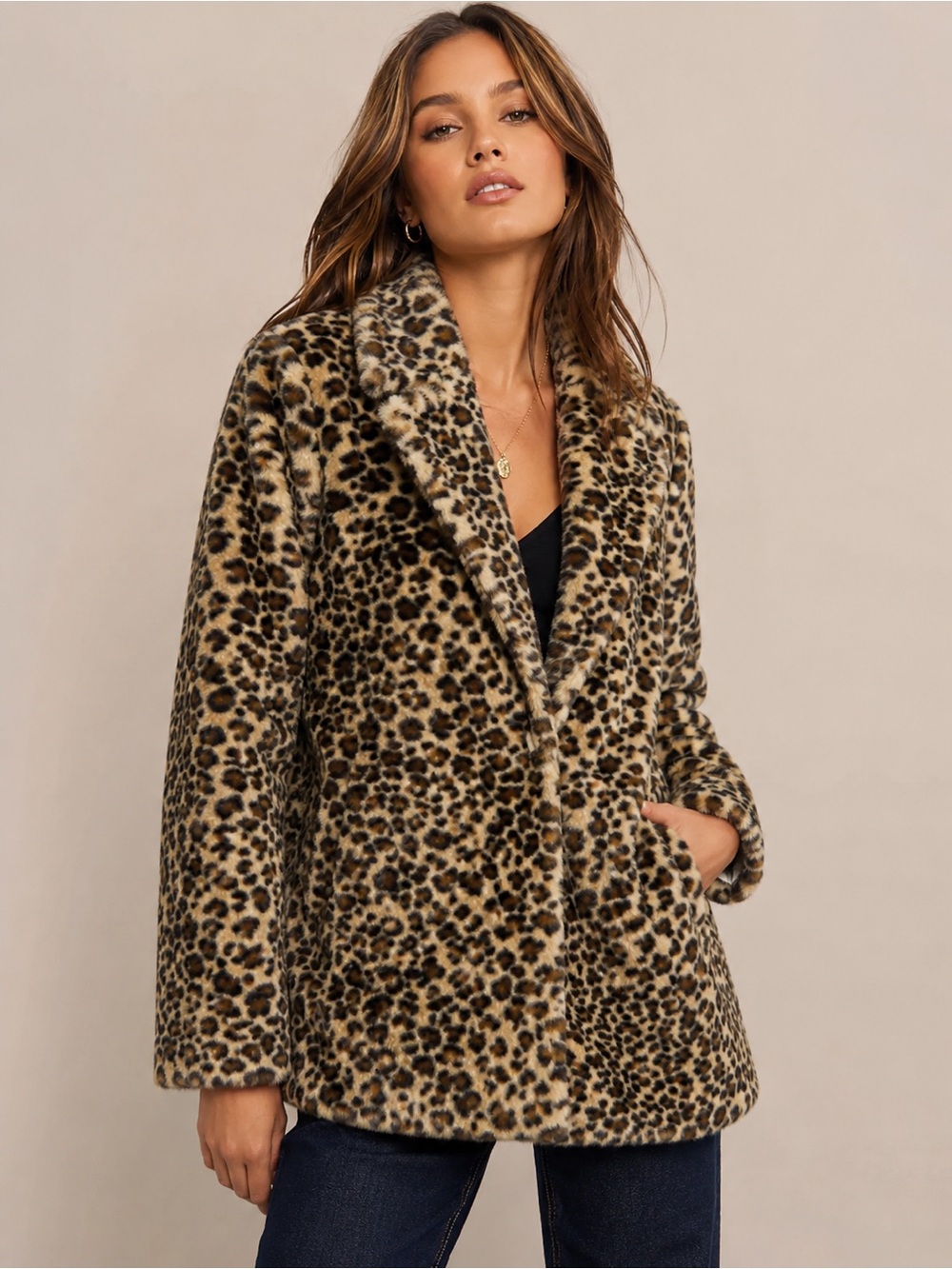 Boden Faux Fur Coat Size 8